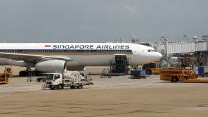 Singapore Airlines am Flughafen Frankfurt