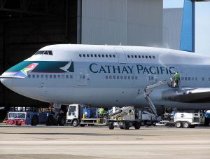 Cathay Pacific am Flughafen Frankfurt